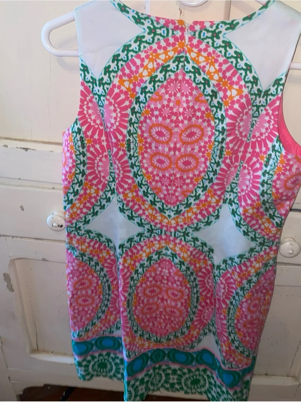 London Times Pink Green Multicolor Asymmetrical Dress